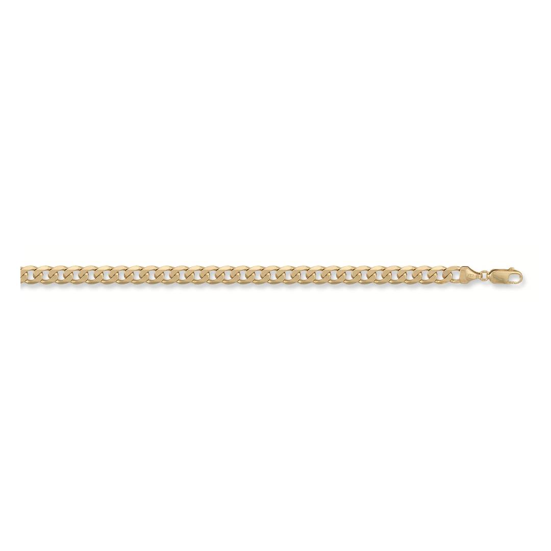 Solid 9ct Yellow Gold Curb Chain - 7mm Wide