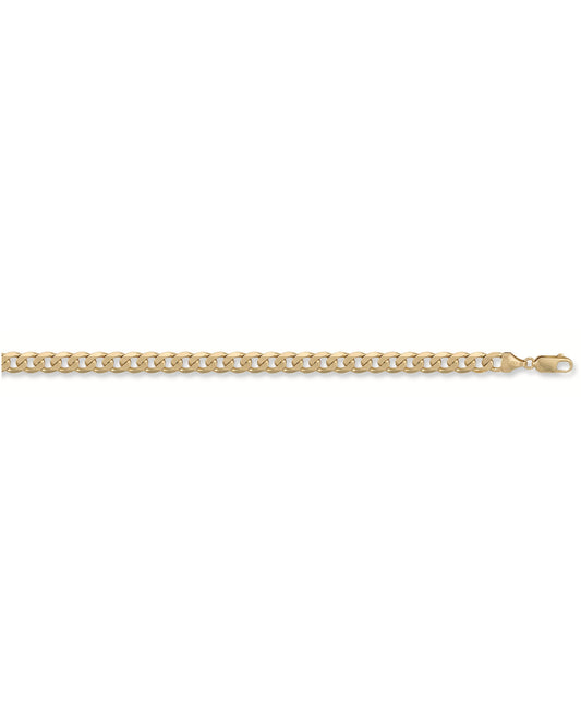 Solid 9ct Yellow Gold Curb Chain - 7mm Wide - 8.5 Inches