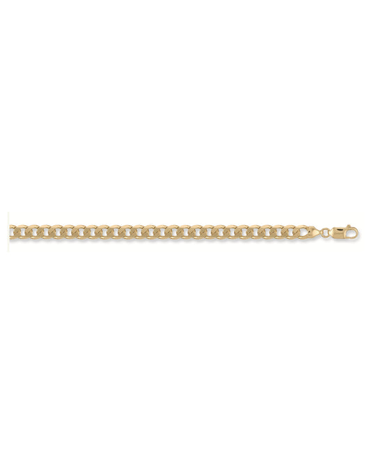 Solid 9ct Yellow Gold Curb Chain - 8mm Wide - 8.5 Inches