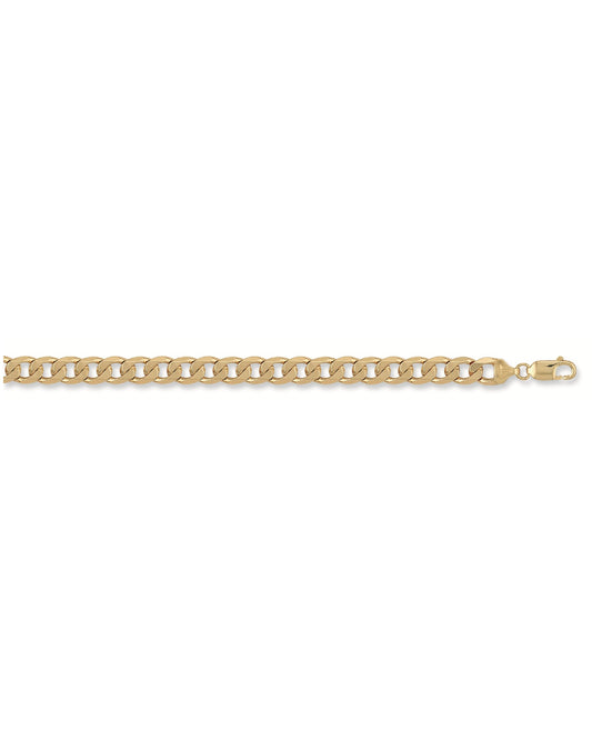 Solid 9ct Yellow Gold Curb Chain - 9.3mm Wide - 8.5 Inches