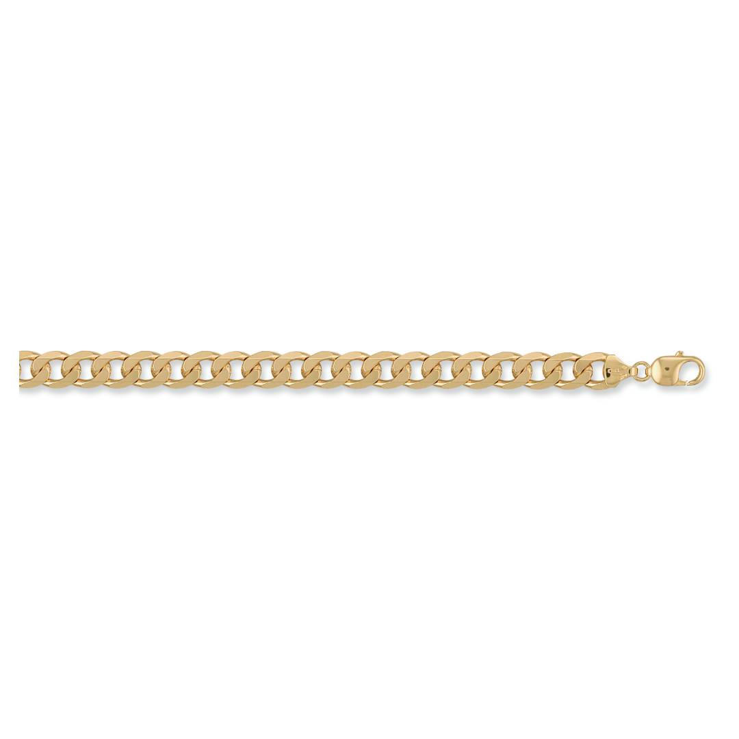 Solid 9ct Yellow Gold Curb Chain - 10mm Wide