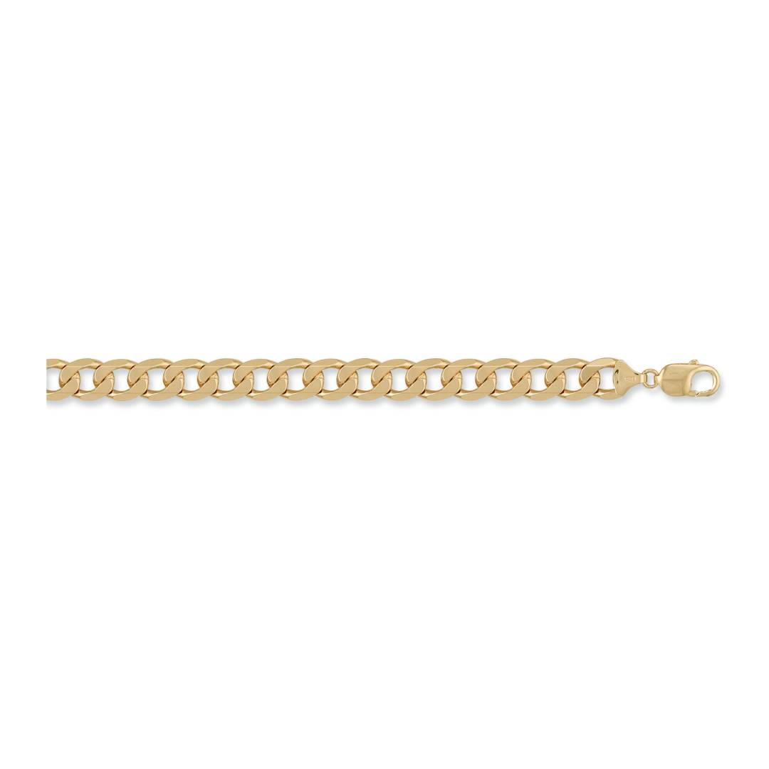 Solid 9ct Yellow Gold Curb Chain - 11mm Wide