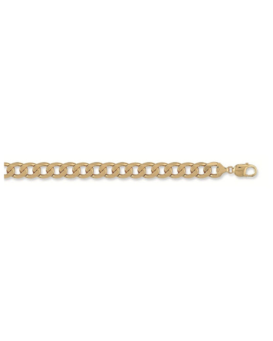 Solid 9ct Yellow Gold Curb Chain - 12mm Wide - 8.5 Inches