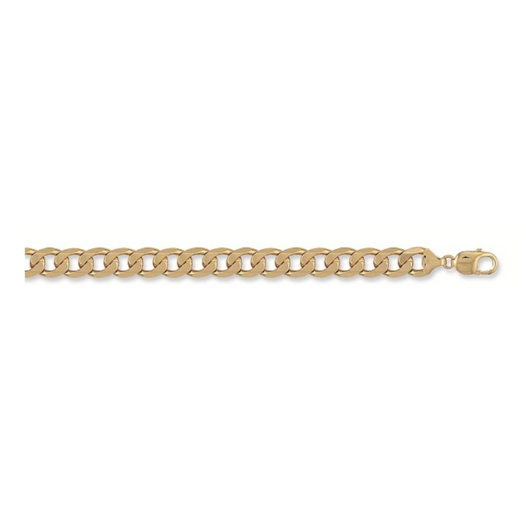 Solid 9ct Yellow Gold Curb Chain - 12mm Wide