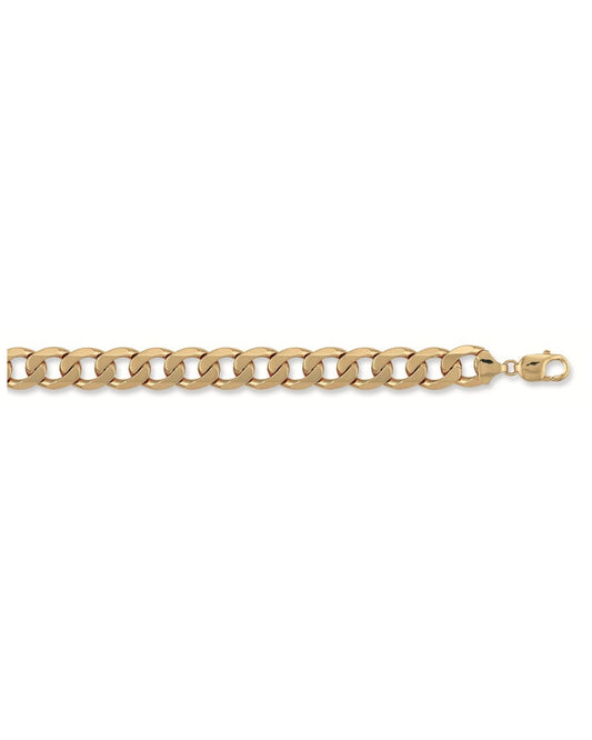 Solid 9ct Yellow Gold Curb Chain - 14mm Wide - 8.5 Inches