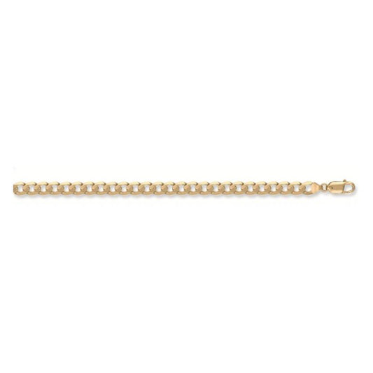 Solid 9ct Yellow Gold 2.8mm Flat Mens Curb Bracelet