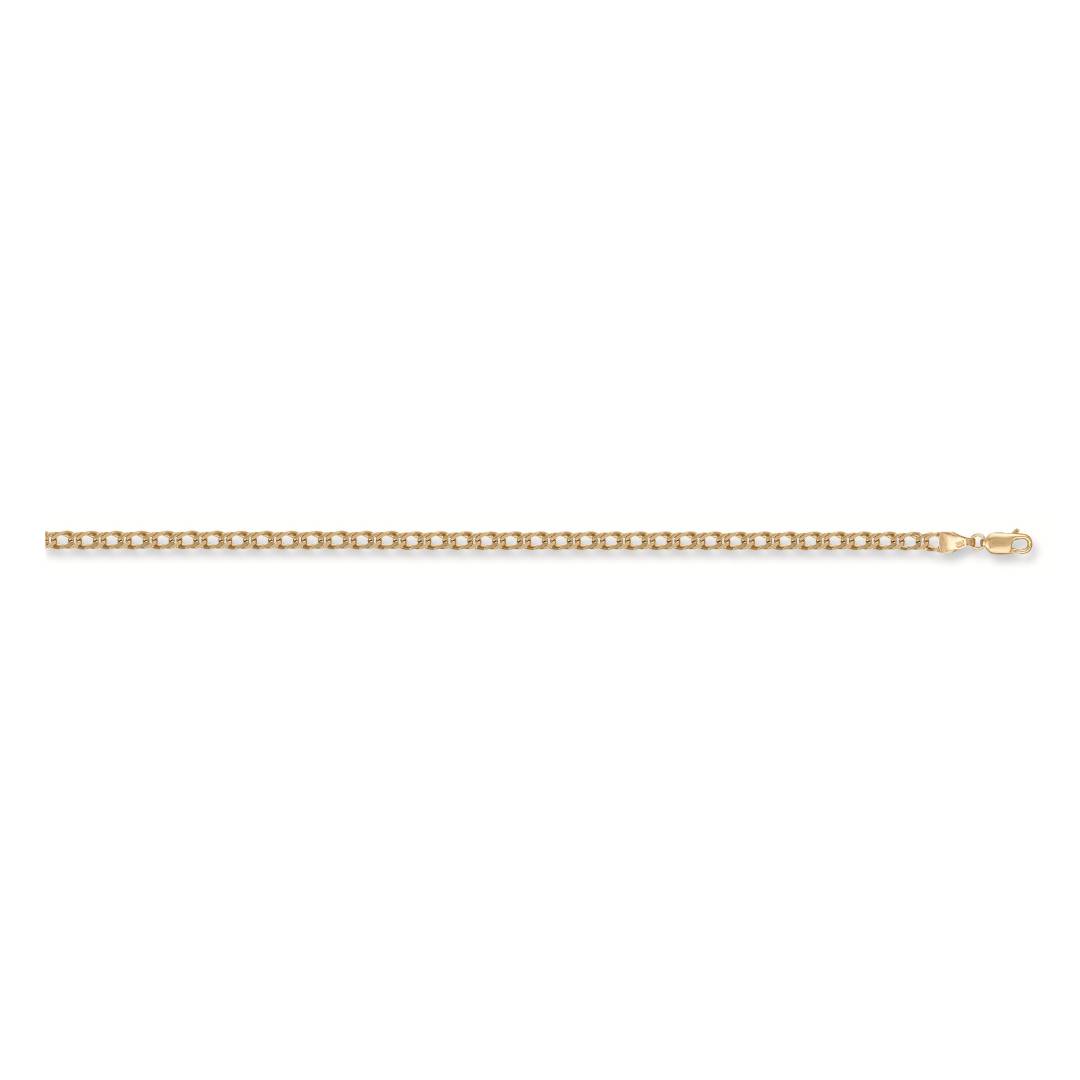 Solid 9ct Yellow Gold Double Curb Link - 3.5mm Wide