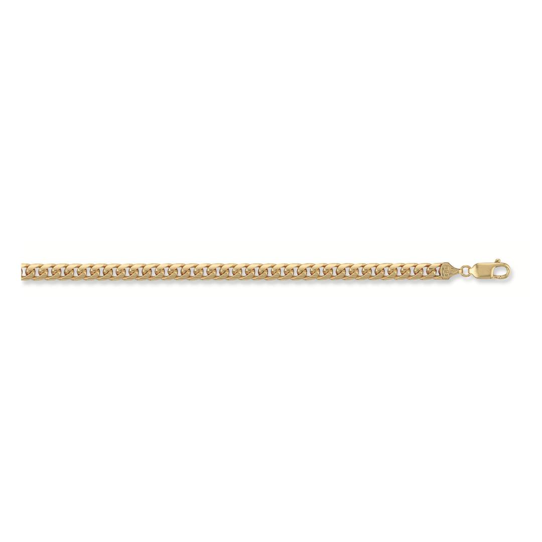 Solid 9ct Yellow Gold 5.5mm Cuban Link Mens Bracelet