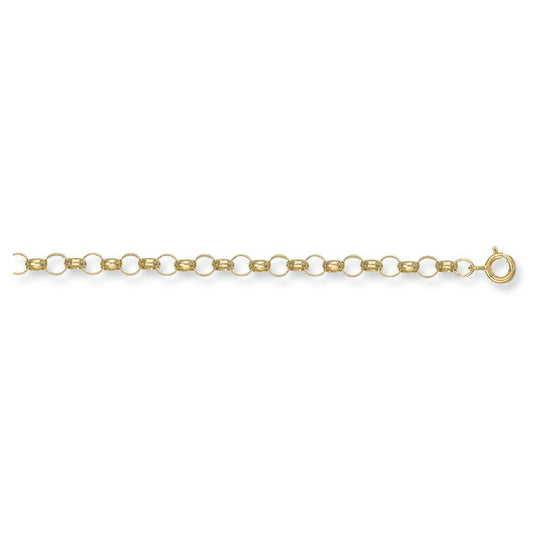 Solid 9ct Yellow Gold 5mm Round Belcher Bracelet - 8.5 Inches