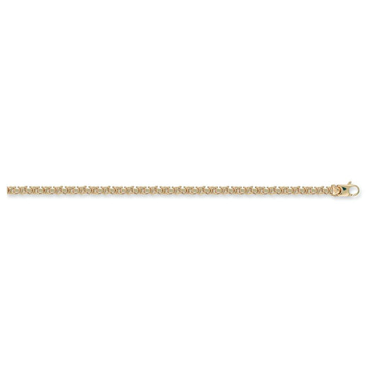 Solid 9ct Yellow Gold 5.5mm Flat Byzantine Bracelet