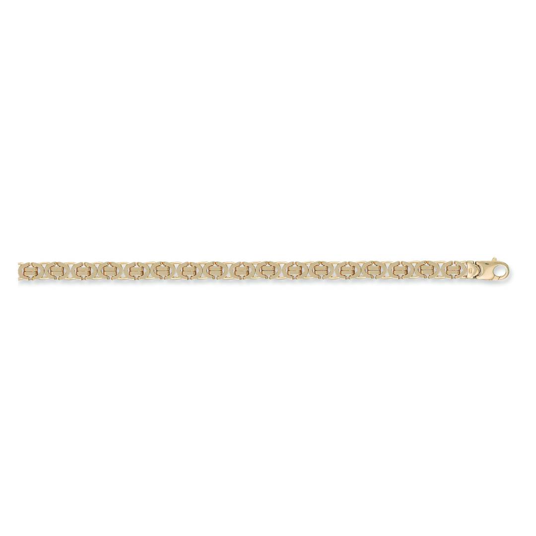 Solid 9ct Yellow Gold 7mm Flat Byzantine Bracelet