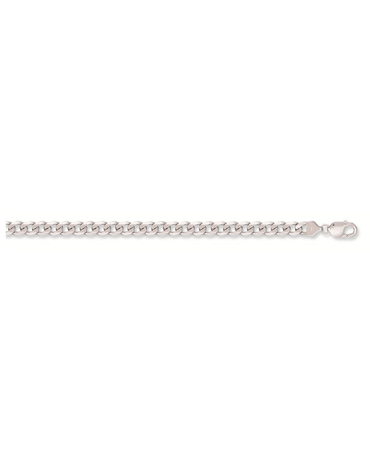 Solid 9ct White Gold Curb Chain - 5.5mm Wide - 8.5 Inches