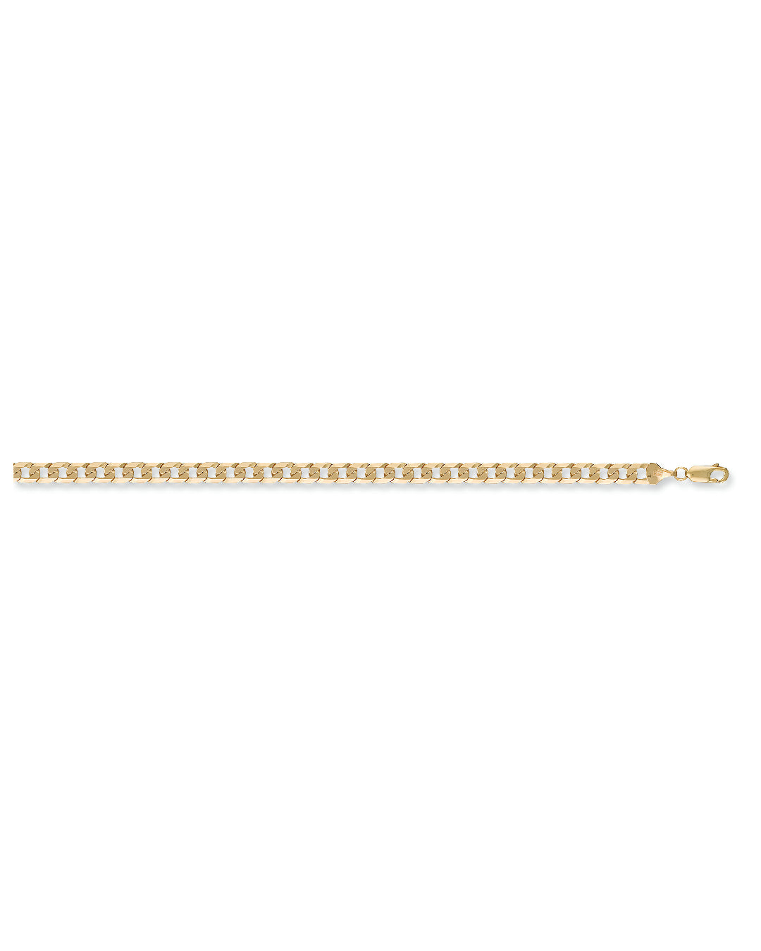 Solid 9ct Yellow Gold 5.5mm Flat Mens Curb Bracelet