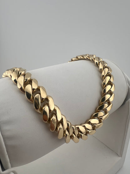 New SOLID 9ct Yellow Gold Cuban 10MM Link Curb Chain - 9 INCH - UK Hallmarked