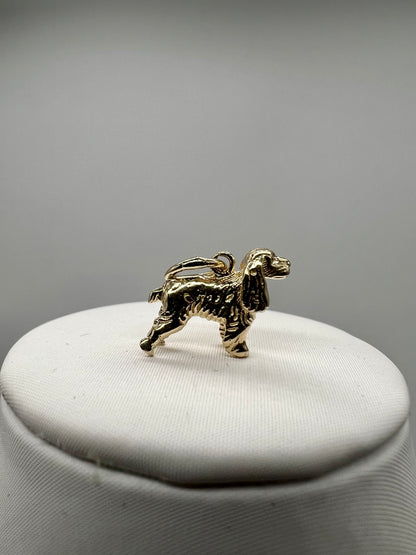 9ct Yellow SOLID Gold Cocker Spaniel Dog / Pendant UK Hallmarked & Boxed