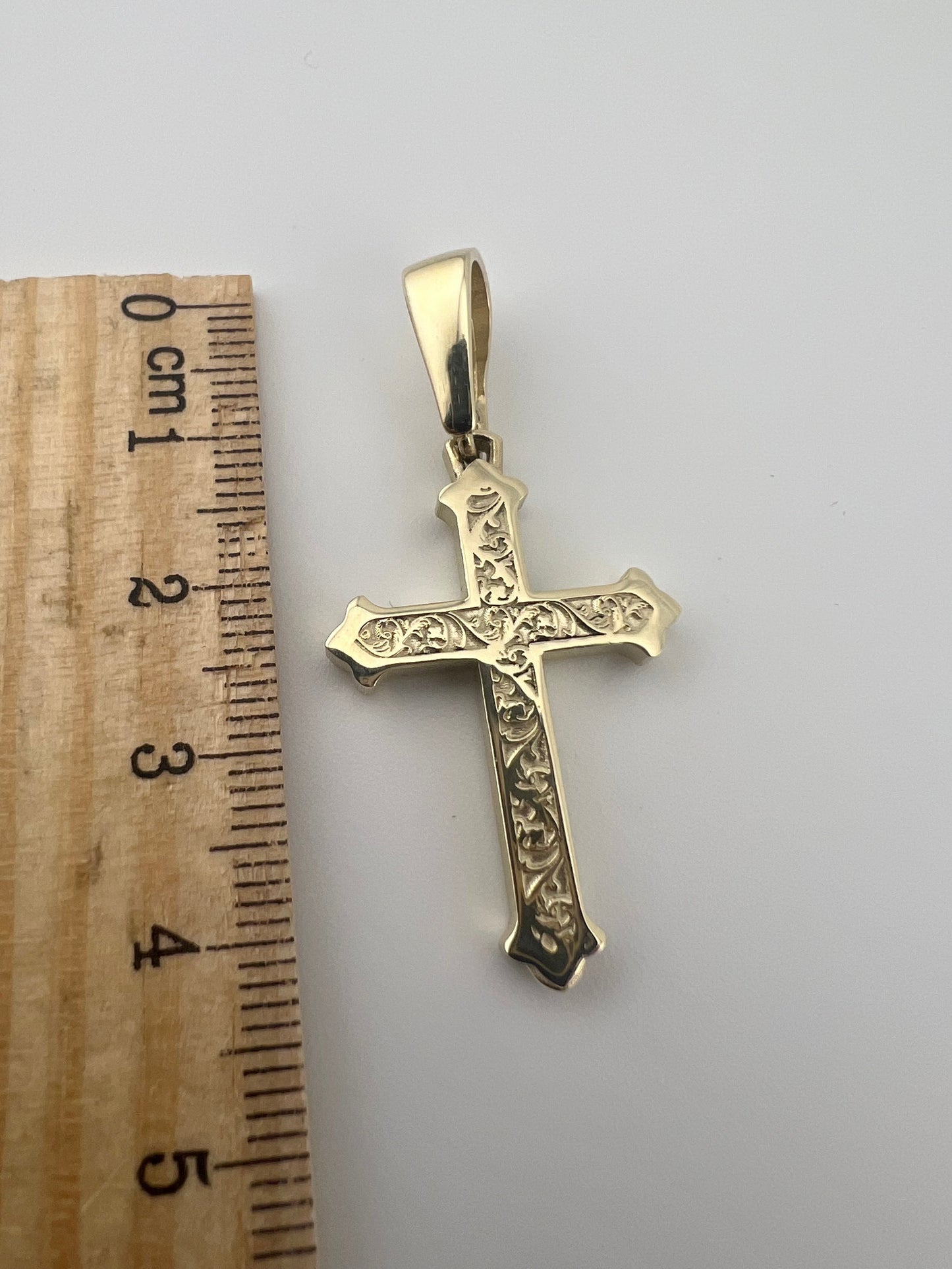 Solid 9ct Yellow Gold Cross Pendant UK Stock - Solid Gold Cross - UK Hallmark