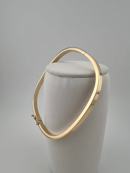 Women’s 9ct Yellow Gold Plain Bracelet - Ladies Gold 4mm Bangle - TV Shaped