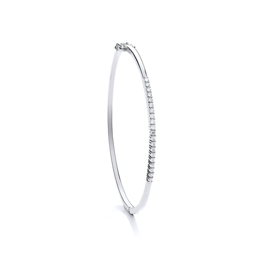 Ladies 9ct White Gold 0.50ct Diamond Bangle