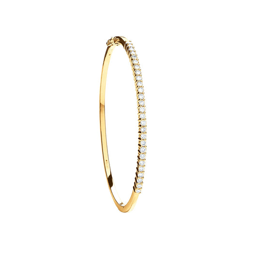 9ct Yellow Gold 1.10ctw Ladies Diamond Bangle