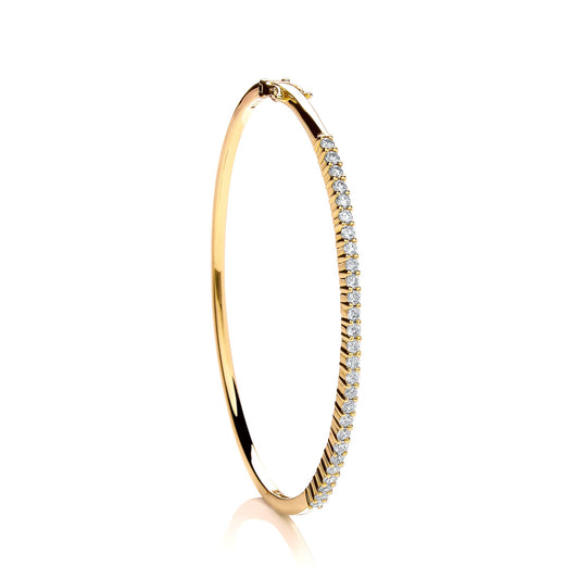 Women's 18ct Yellow Gold 1.10ct Diamond Bangle