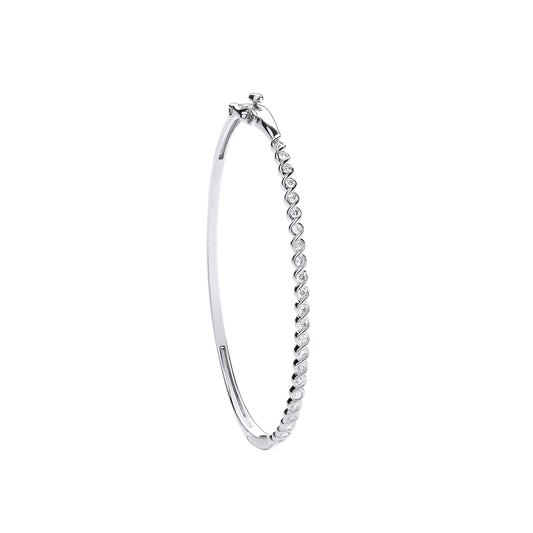 9ct White Gold 0.50ct Ladies Diamond Bangle