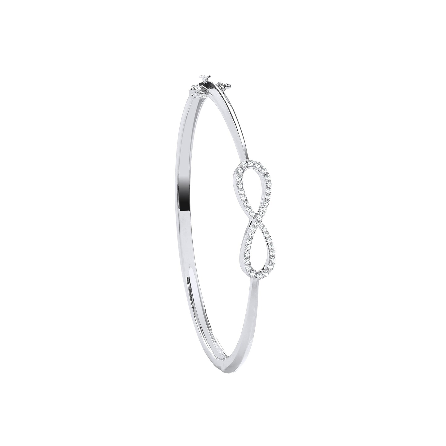 Ladies 9ct White Gold Infinity 0.45ct Diamond Bangle