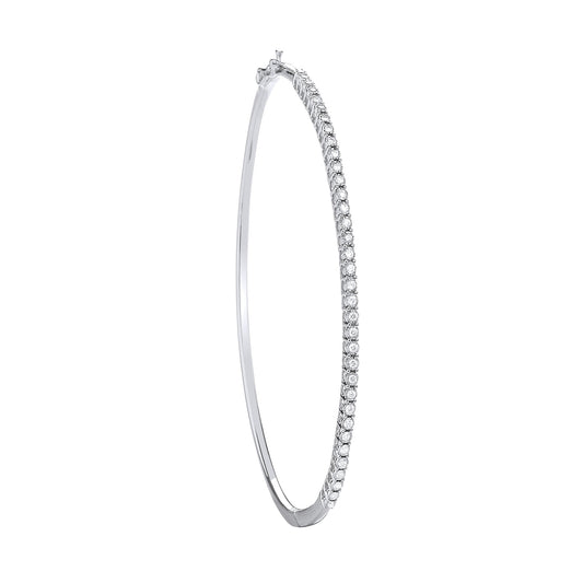 Women's 9ct White Gold 0.25ct Diamond Bangle