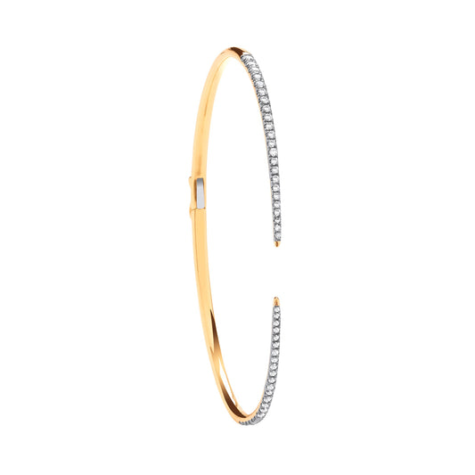 Women's 18ct Yellow Gold 0.50ct Hinged Diamond Bangle