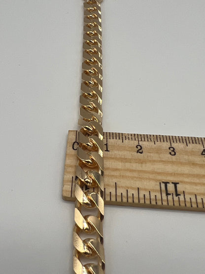 Solid 9ct Gold 8.5mm Cuban Link Bracelet - 8.5 Inch Full UK Hallmark