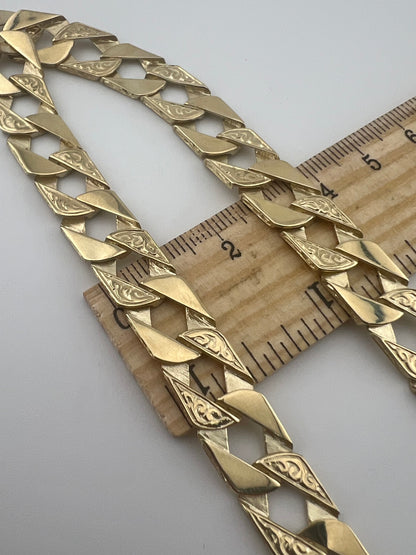 Solid 9ct Yellow Gold 11mm Chaps 24 INCH Chain - New Solid UK Gold