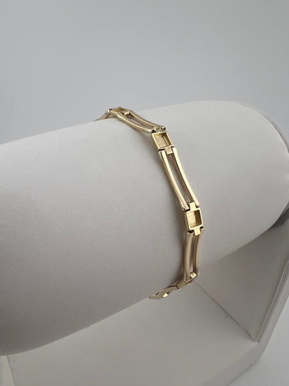 9ct Yellow Gold 5mm Wide Bracelet - 7 Inch Ladies Gold Bracelet - UK Hallmark