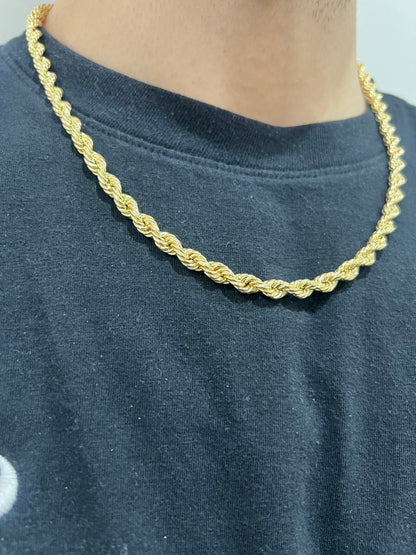 9ct Yellow Gold 6mm Rope Chains & Bracelets - 7.5, 8.5, 18, 20, 22, 24, 28, 30, 34 Inch - Full UK Hallmark