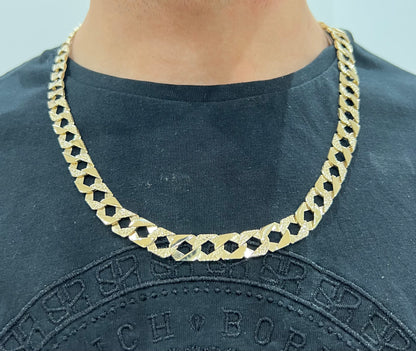 New Solid 9ct Yellow Gold Flat Curb Link - 24 Inch - 11mm Wide - UK Hallmark