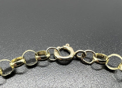 9ct Gold Chunky 5mm Wide Plain & Round Links 7” Belcher Bracelet - UK Hallmark