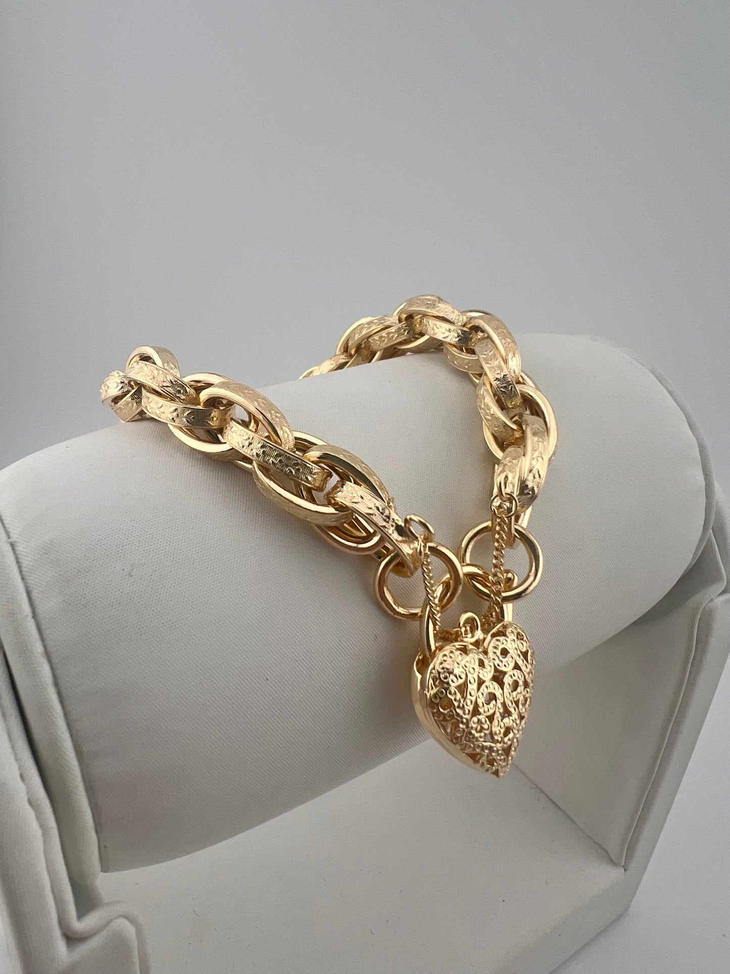 9ct Yellow Gold Price Of Wales Padlock Bracelet - New Large Chunky Gold Bracelet