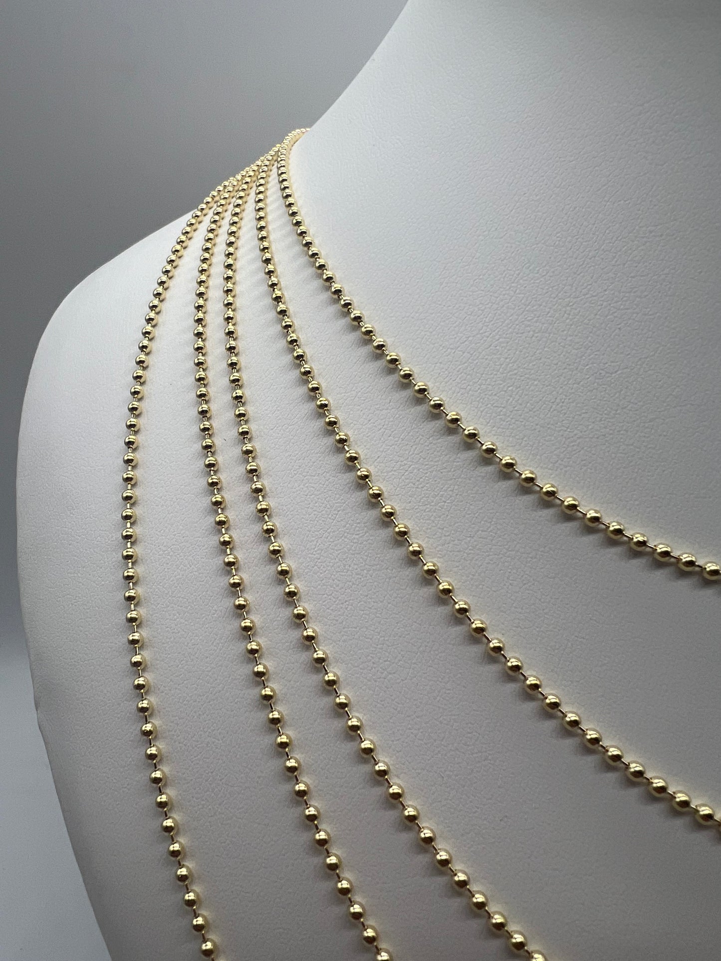 Solid 9ct Gold Ball/Bead Chain - 2MM Wide - 16" 18" 20" 22" 24" - Full Hallmark