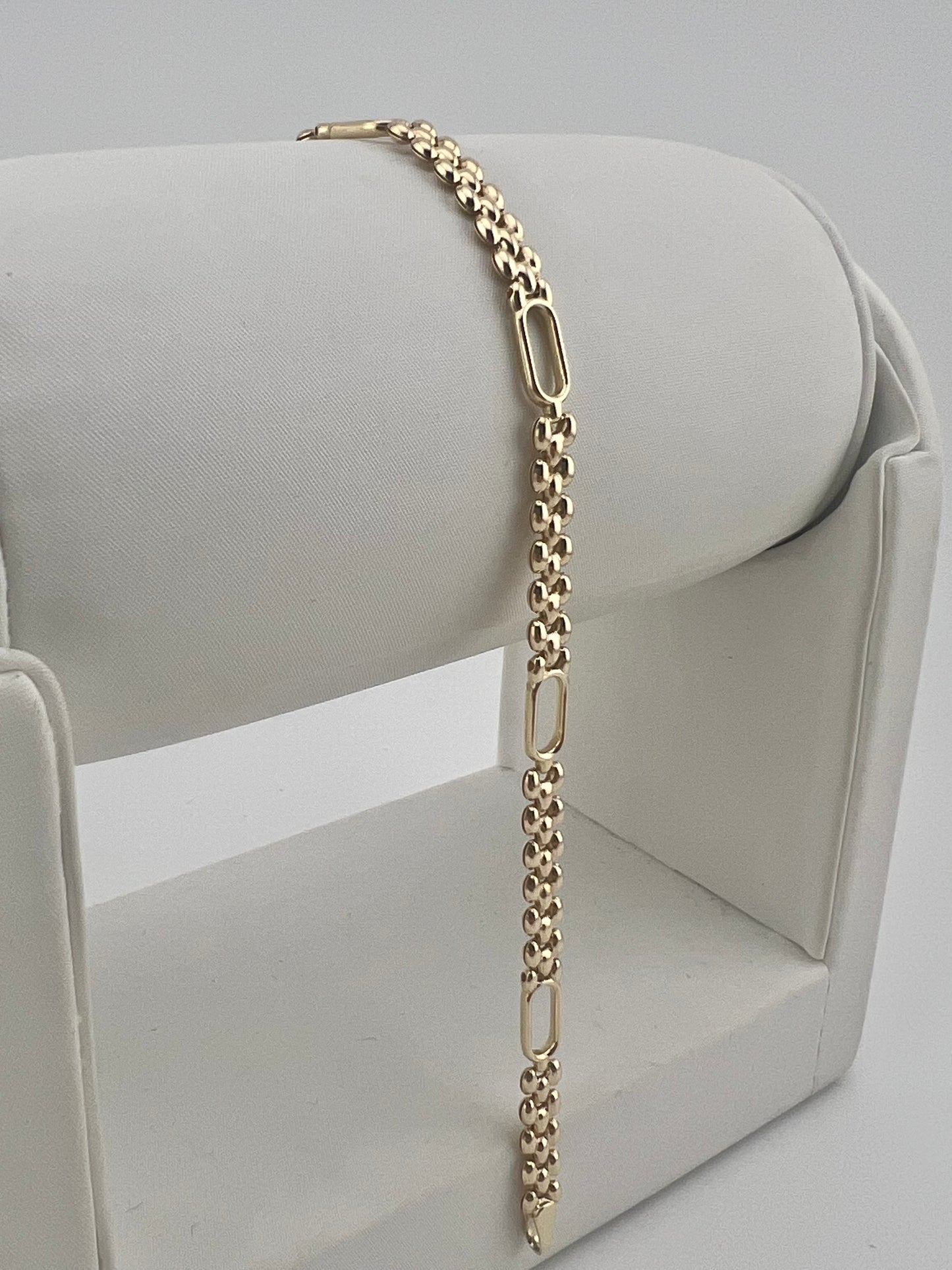 9ct Gold Ladies Panther Link Bracelet - 4.5mm - 7.5 Inch - Full Hallmark & Box