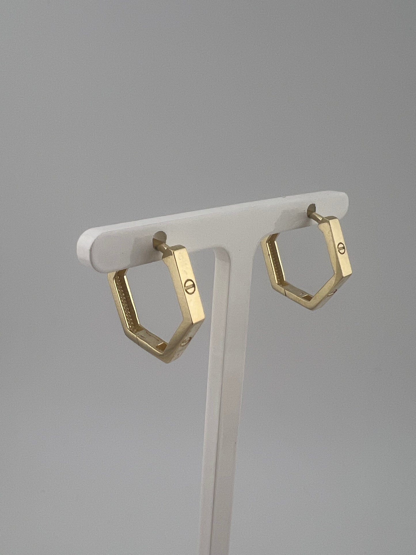 Ladies 9ct Gold 16mm Huggie Earrings - Womens 9ct Gold Huggie Helix Earring