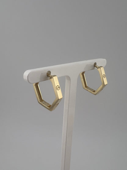 Ladies 9ct Gold 16mm Huggie Earrings - Womens 9ct Gold Huggie Helix Earring