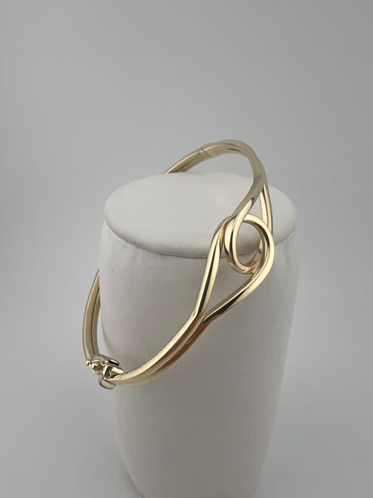 Women’s 9ct Yellow Gold  Ladies Bangle  - 7.5 Inch - Full Hallmark & Box