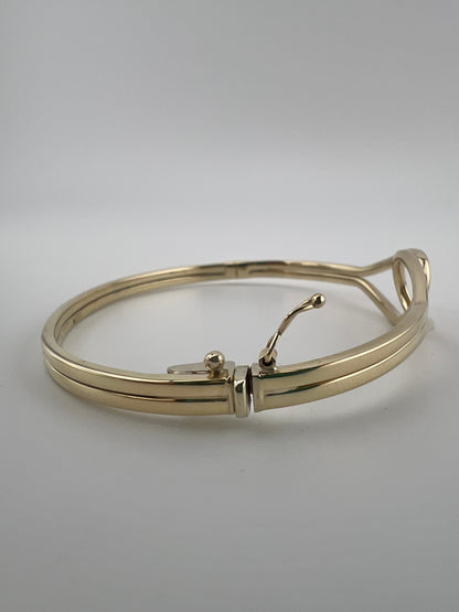 Women’s 9ct Yellow Gold  Ladies Bangle  - 7.5 Inch - Full Hallmark & Box