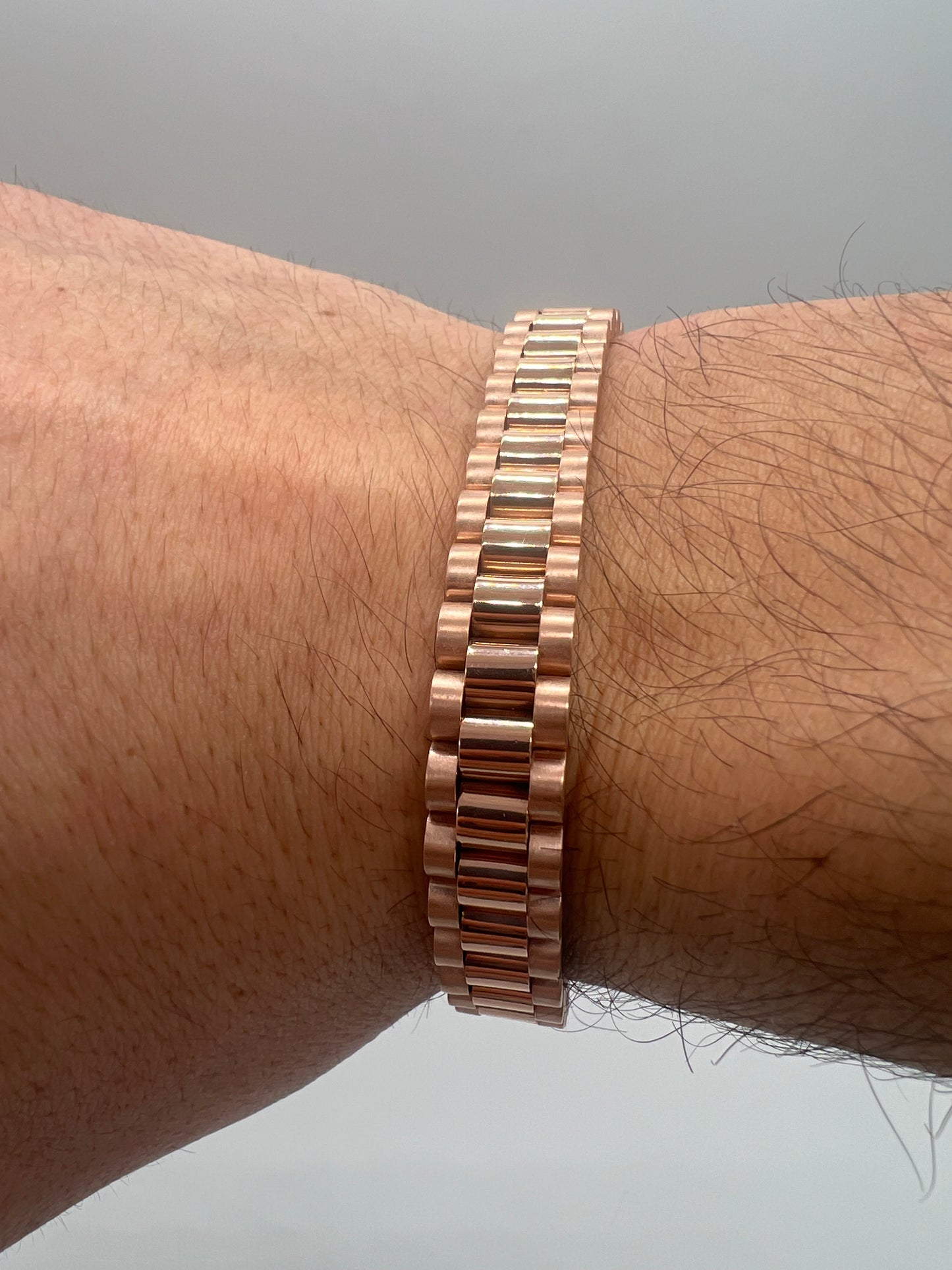 Solid 9ct Rose Gold 10mm Bracelet - 7 Inch  - 10mm Wide - Fully Hallmarked