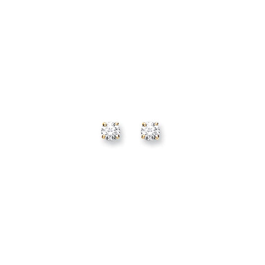 9ct Yellow Gold 0.25ct Claw Set Diamond Stud Earrings