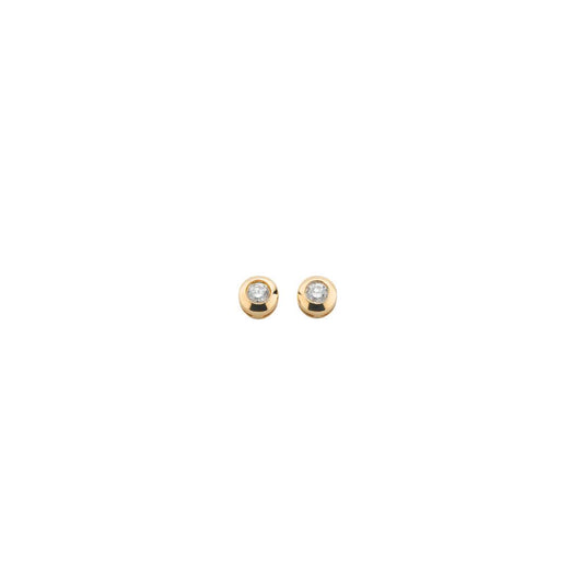 9ct Yellow Gold 0.30ct Rubover Set Diamond Stud Earrings