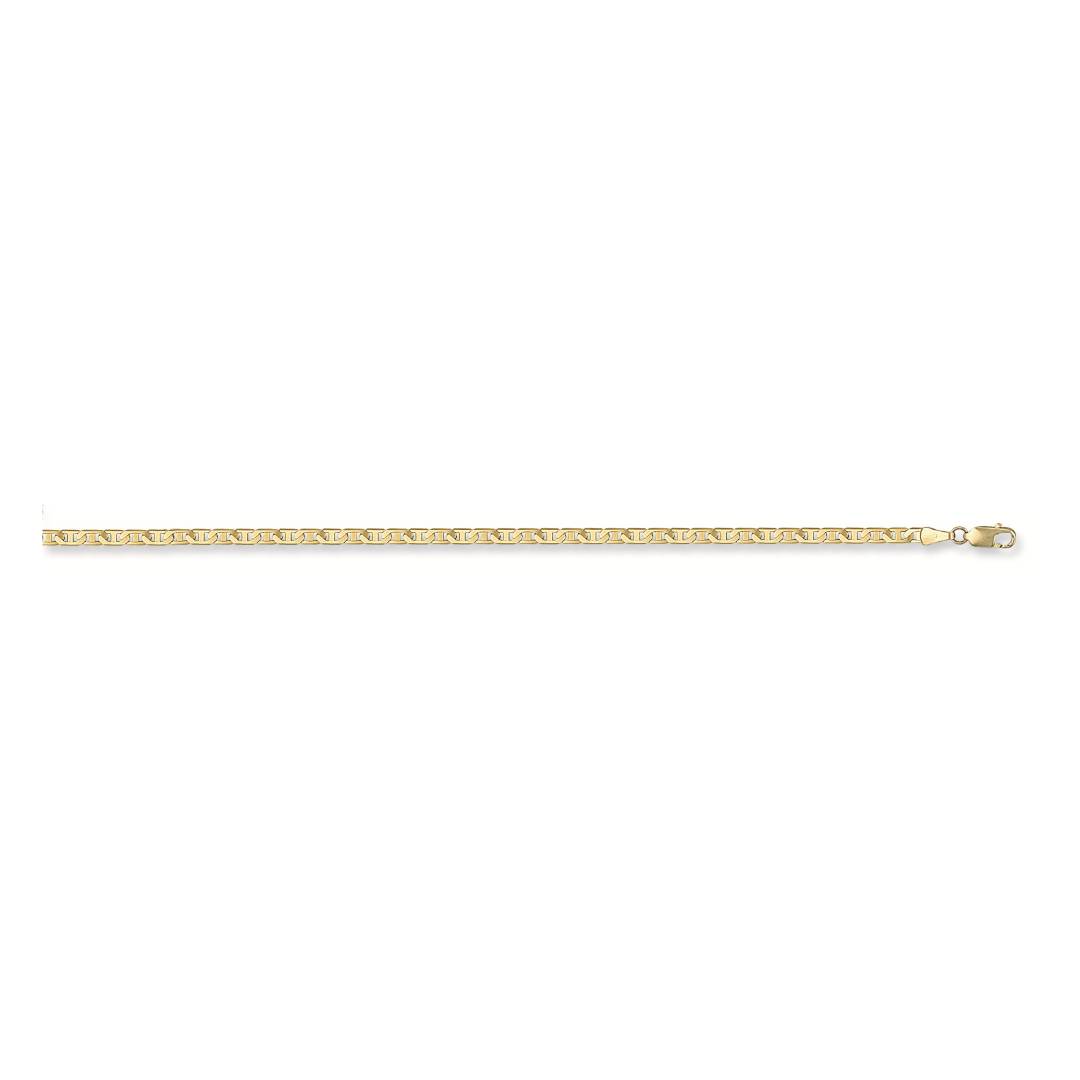 Solid 9ct Yellow Gold 3mm Flat Anchor Chain - 16 Inches