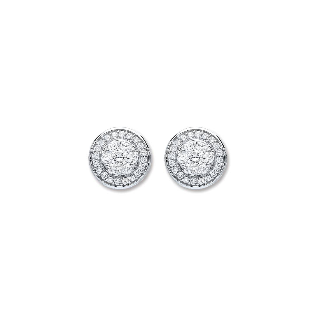 18ct White Gold 0.50ct Dia Stud Earrings