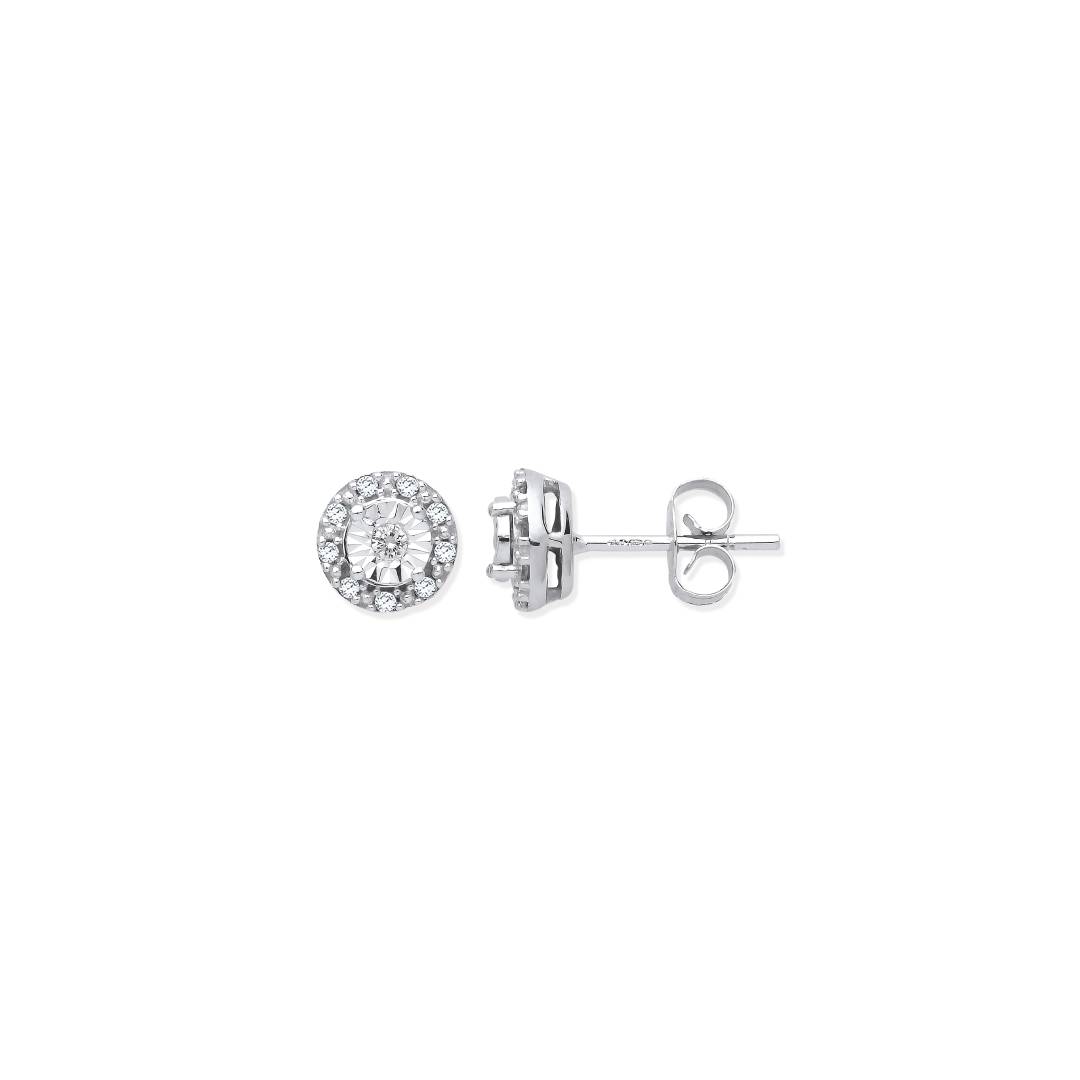 9ct White Gold 0.13ct Dia Stud Earrings