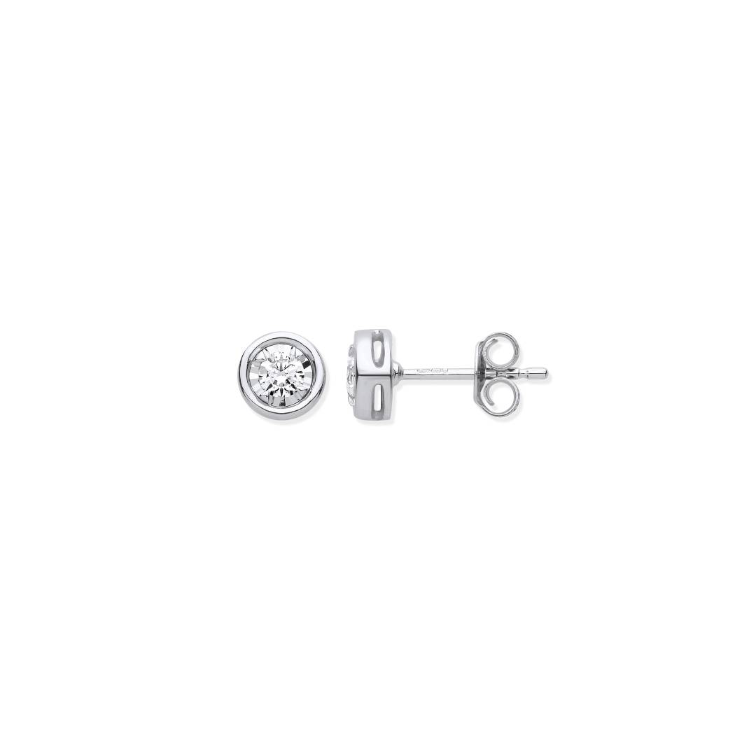 9ct WG Rub-Over Illusion Set 0.25ctw Diamond Studs