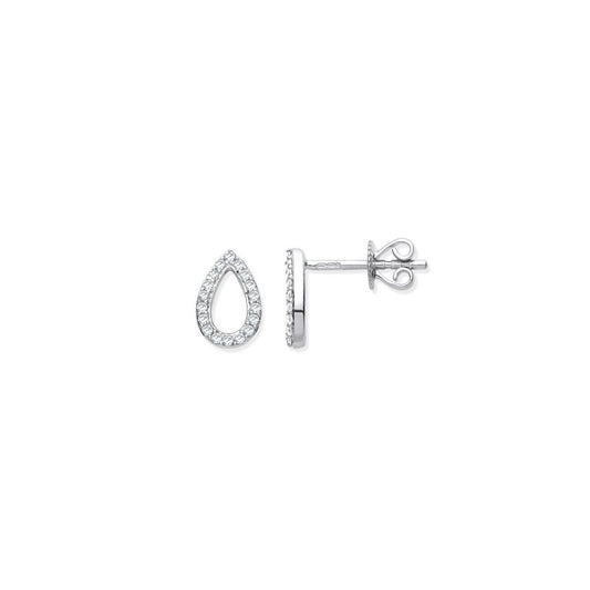 9ct White Gold Teardrop 0.15ctw Diamond Studs