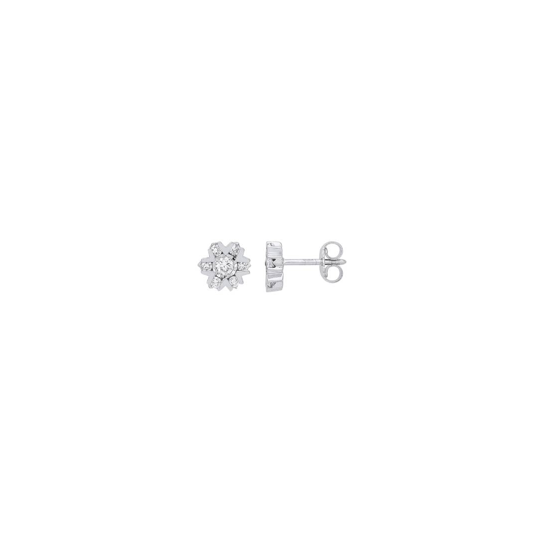 9ct White Gold 0.50ctw Diamond Earrings